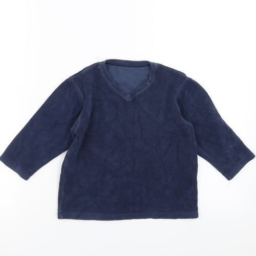 Marks and Spencer Boys Blue  Fleece Pullover Jumper Size 2-3 Years