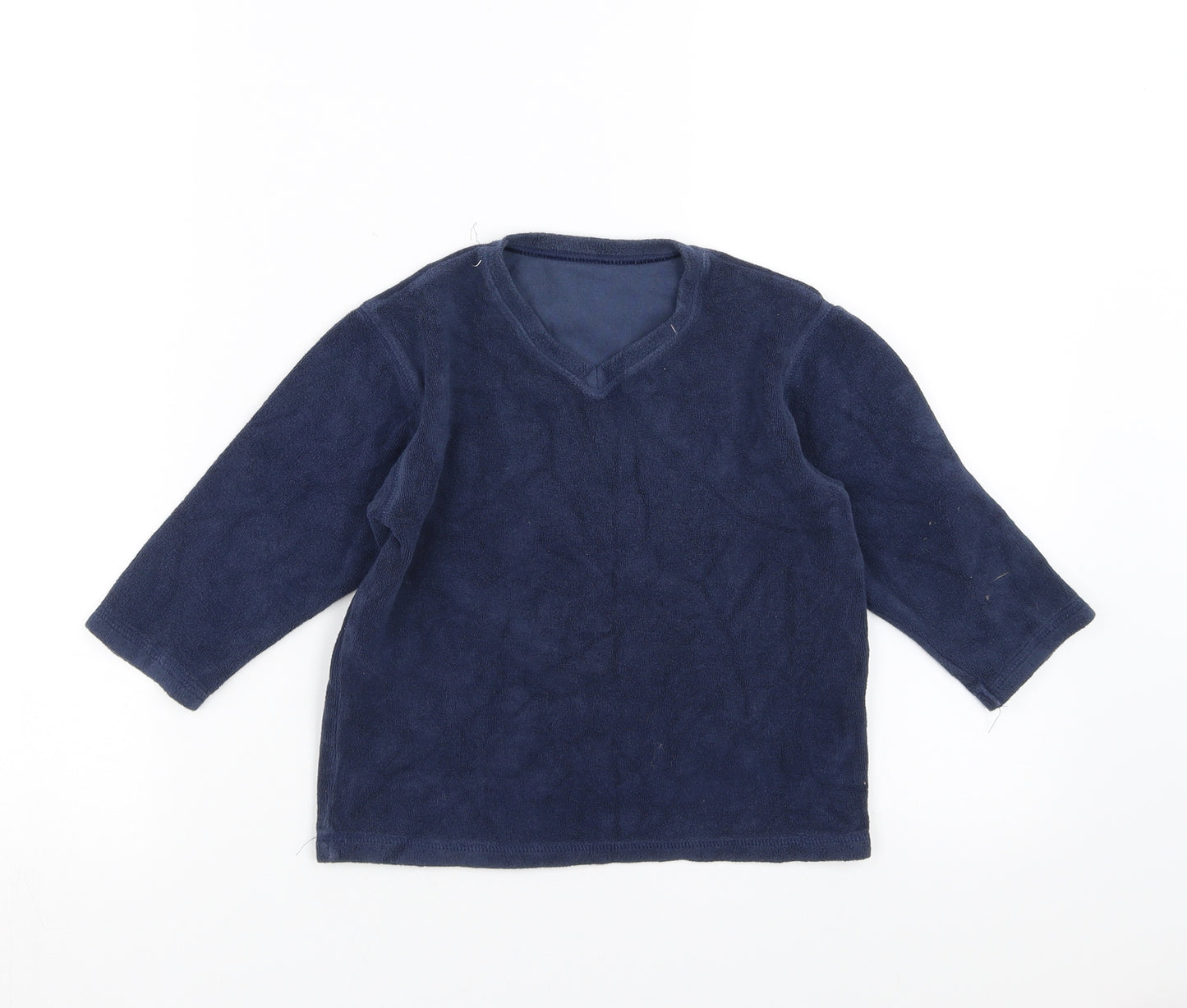 Marks and Spencer Boys Blue  Fleece Pullover Jumper Size 2-3 Years