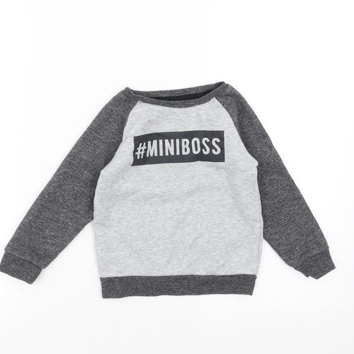 Primark Boys Grey   Pullover Sweatshirt Size 2-3 Years  - miniboss