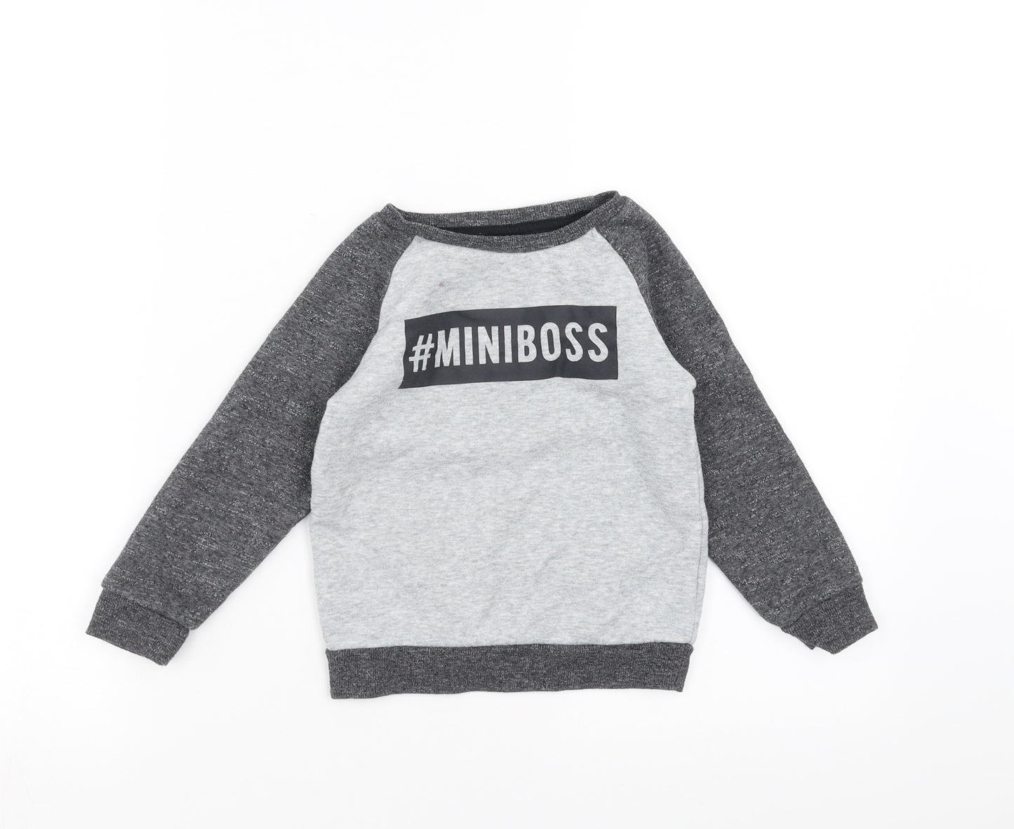 Primark Boys Grey   Pullover Sweatshirt Size 2-3 Years  - miniboss