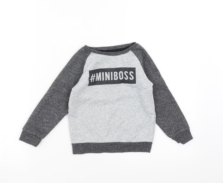 Primark Boys Grey   Pullover Sweatshirt Size 2-3 Years  - miniboss