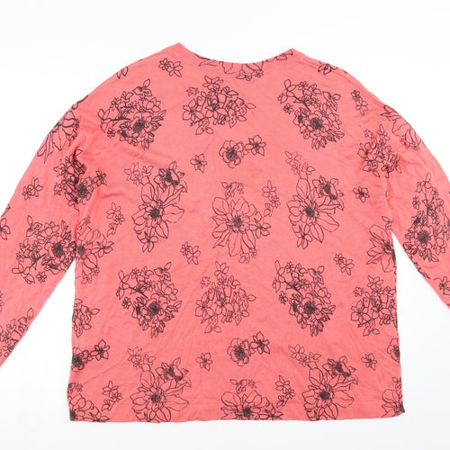 Marks and Spencer Womens Pink Floral  Pullover Jumper Size L