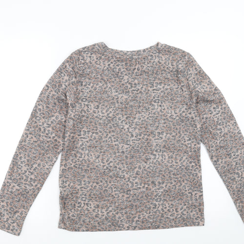 Marks and Spencer Womens Brown Animal Print  Pullover Jumper Size 12
