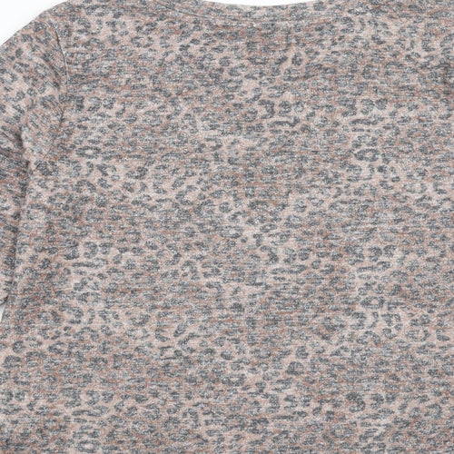 Marks and Spencer Womens Brown Animal Print  Pullover Jumper Size 12