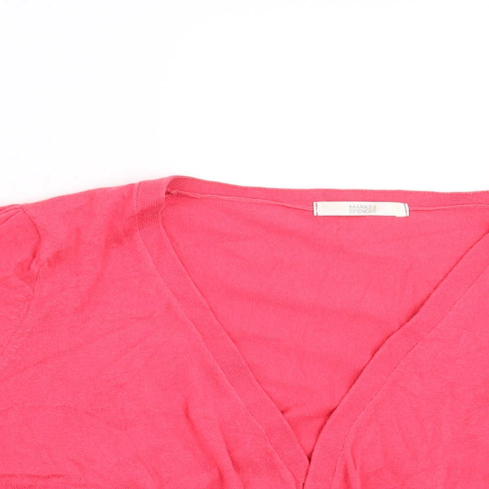Marks and Spencer Womens Pink   Shrug Jumper Size 14