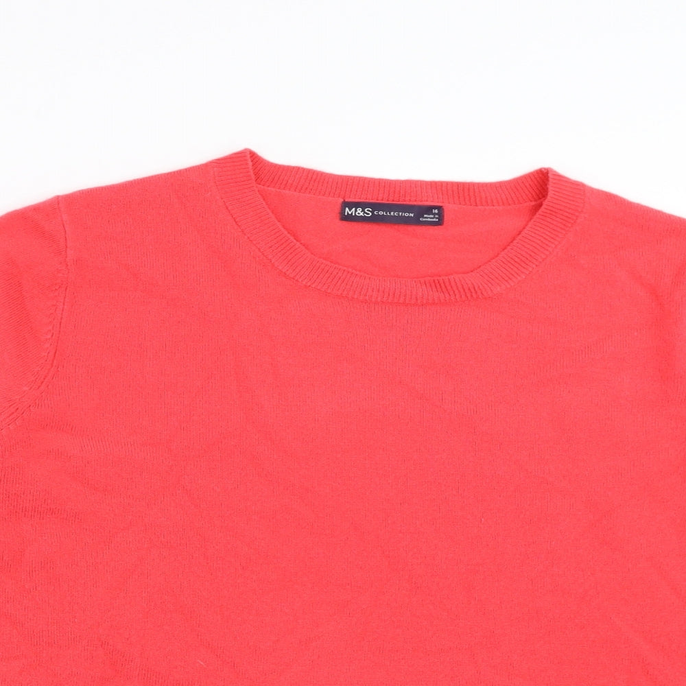 Marks and Spencer Womens Pink   Pullover Jumper Size 16