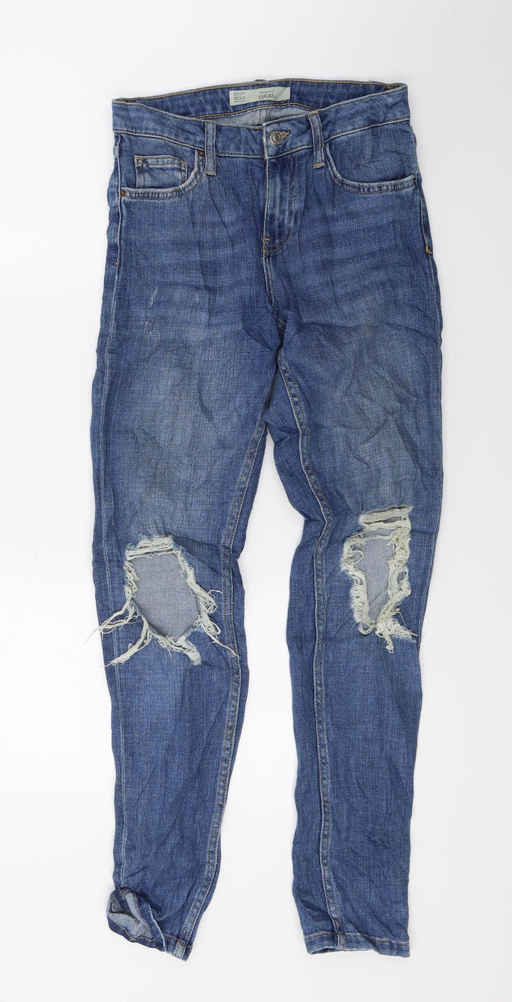 Topshop Womens Blue Denim Skinny Jeans Size 25 in L27 in