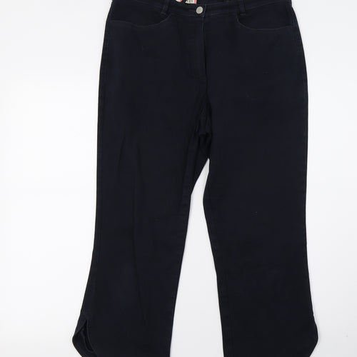 Dixie Womens Blue  Denim Cropped Trousers Size 12 L20 in