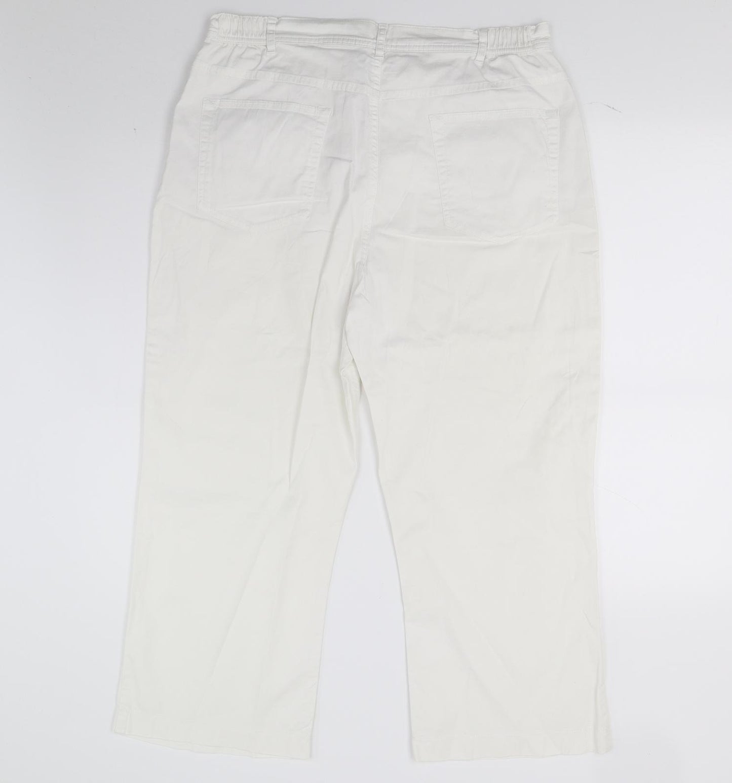 Marks and Spencer Womens White  Denim Cropped Jeans Size 14 L20 in