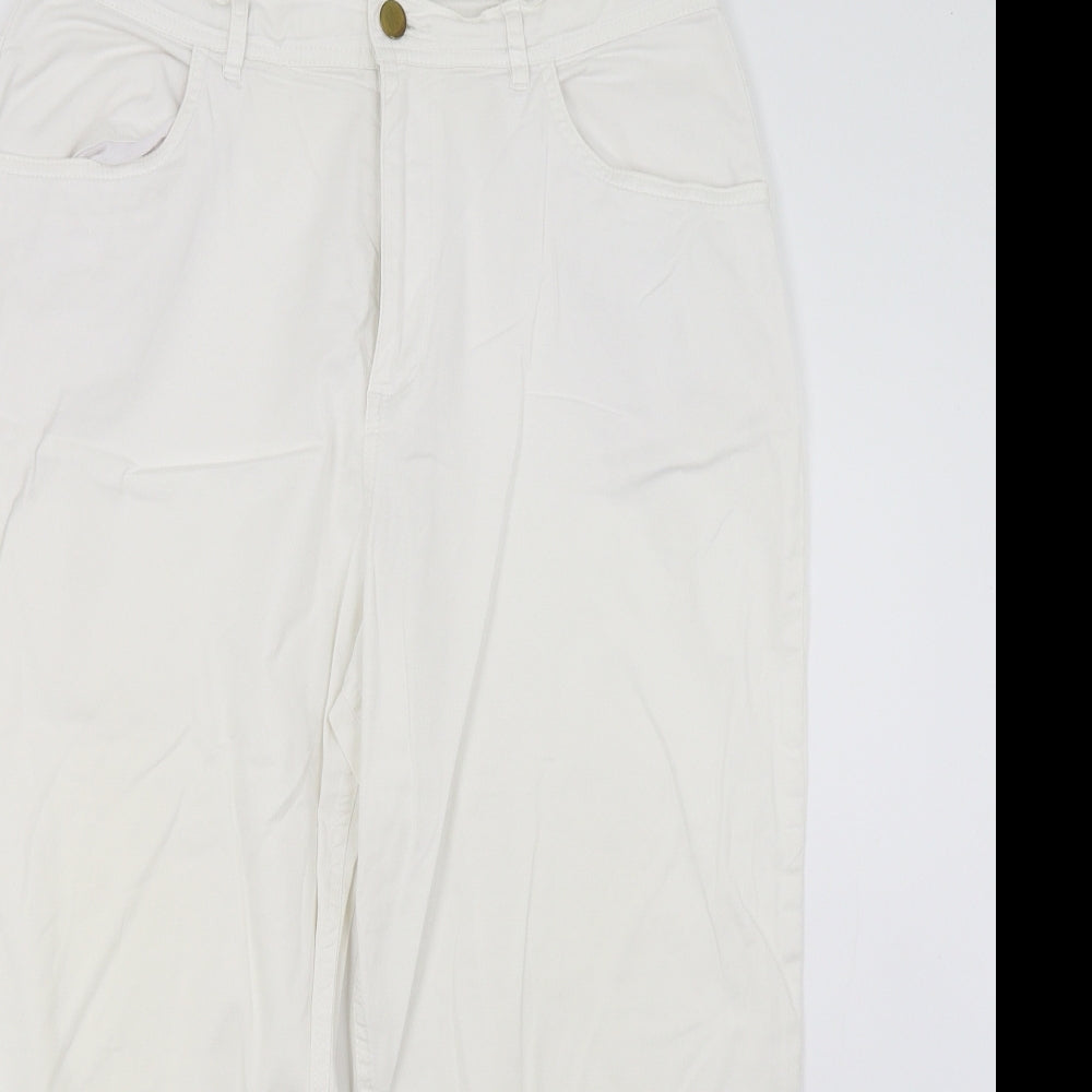 Marks and Spencer Womens White  Denim Cropped Jeans Size 14 L20 in