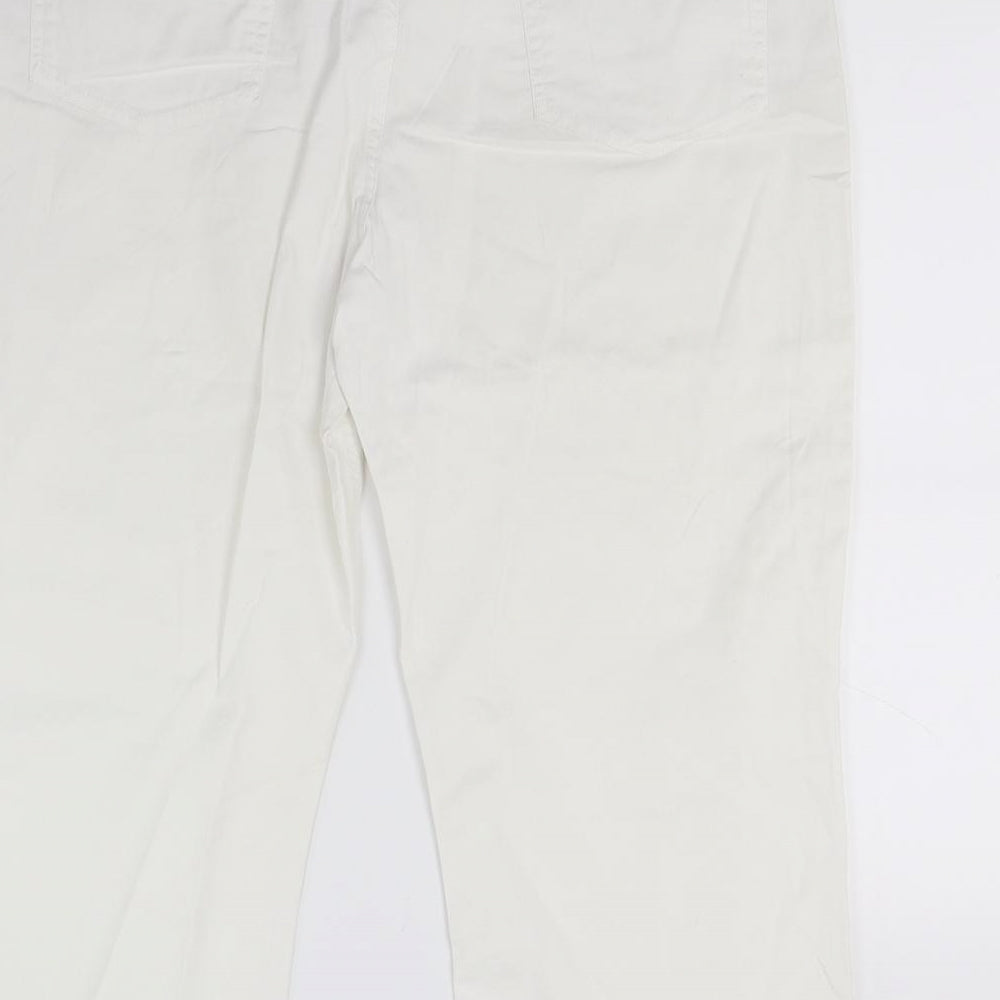 Marks and Spencer Womens White  Denim Cropped Jeans Size 14 L20 in