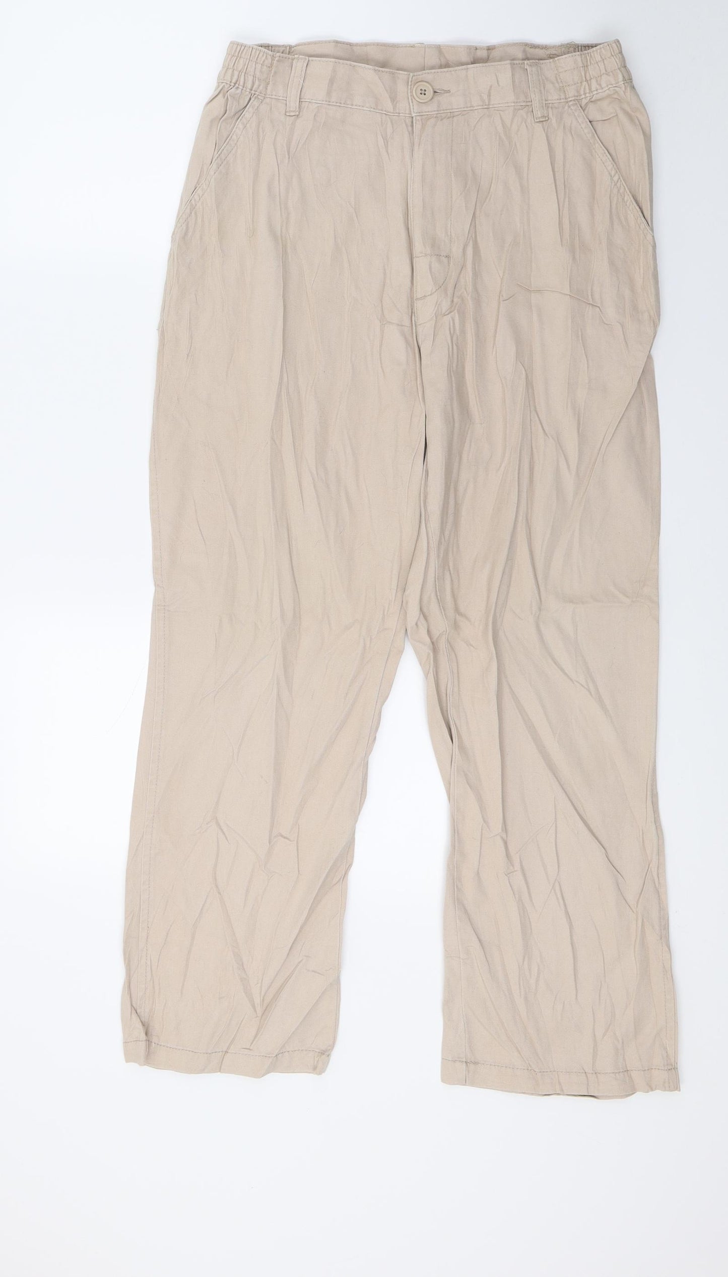 Premiere Mens Beige  Denim Cropped Trousers Size 34 L24 in