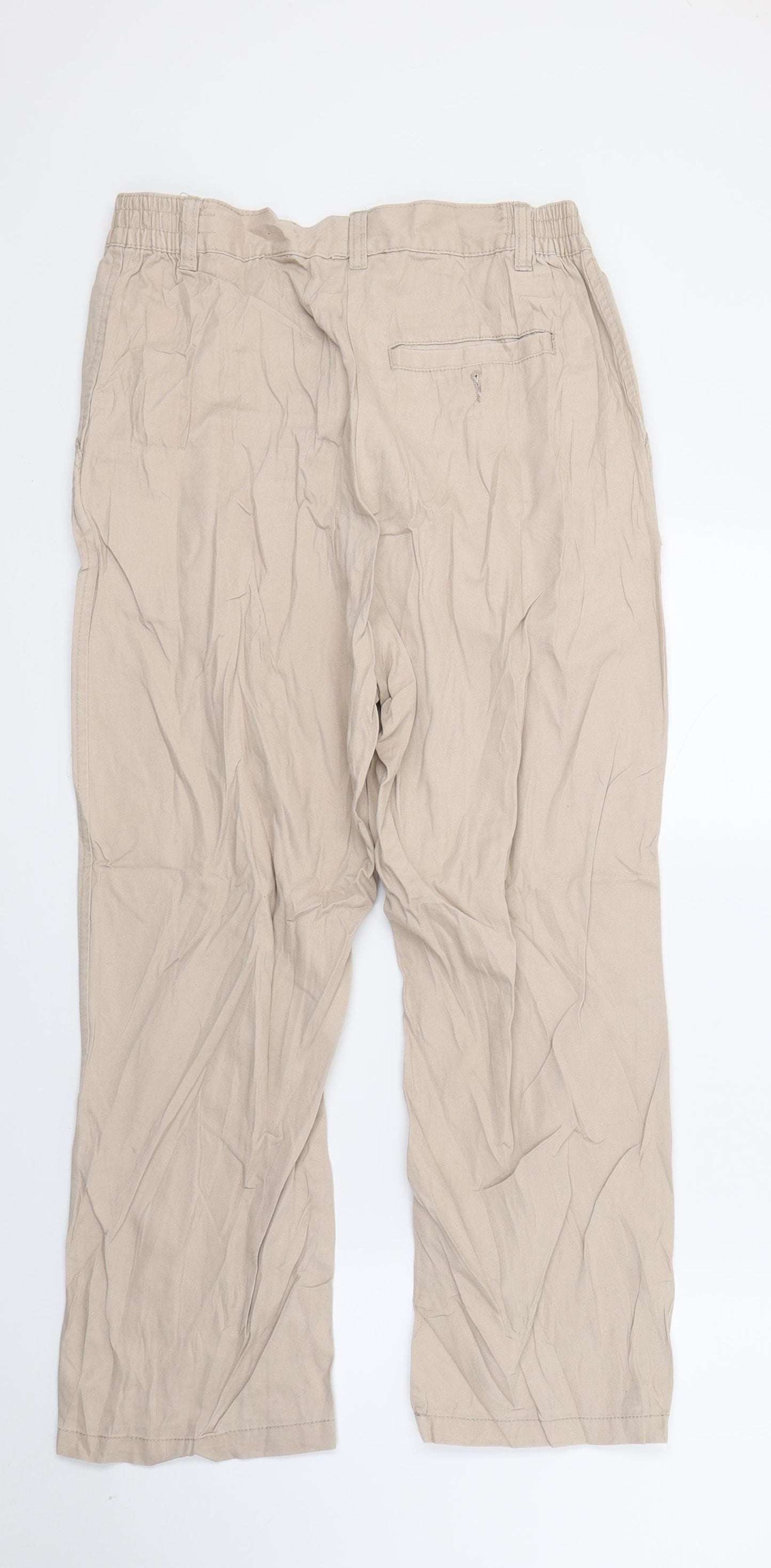 Premiere Mens Beige  Denim Cropped Trousers Size 34 L24 in