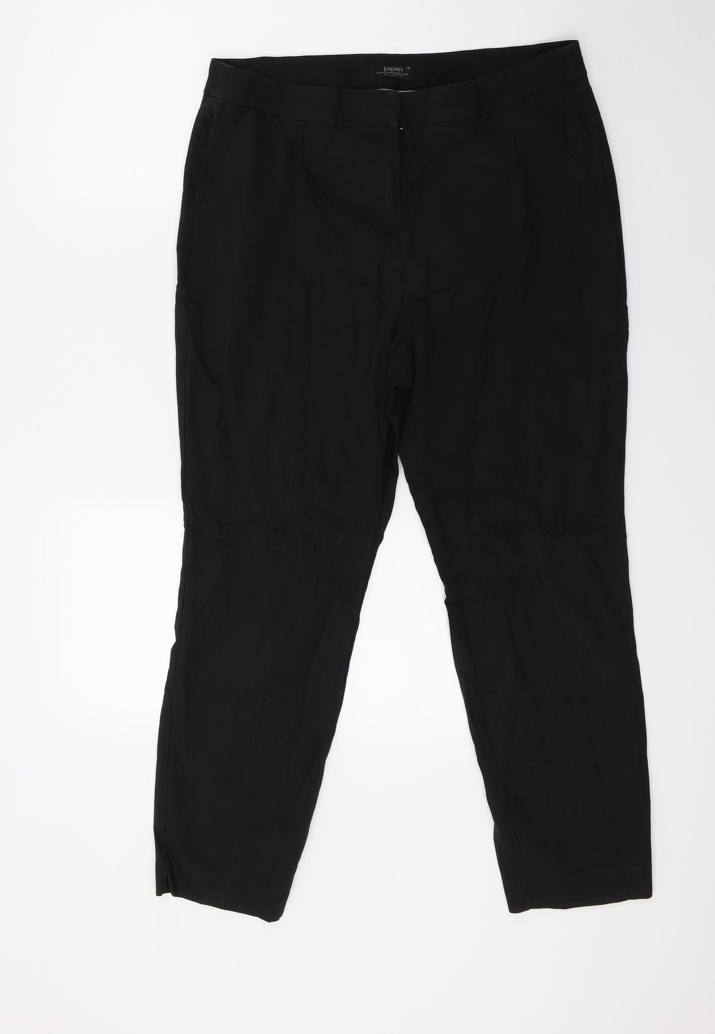 Papaya Womens Black   Trousers  Size 16 L23 in