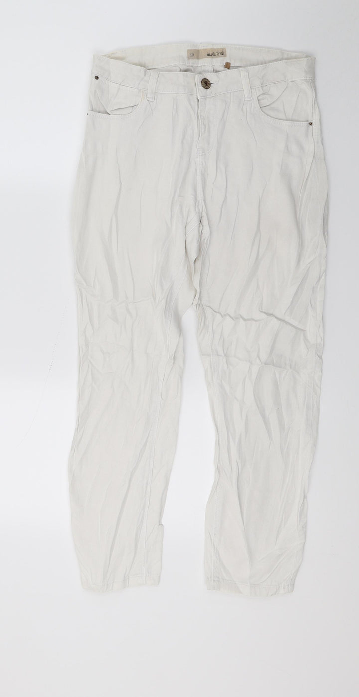 Top shop Womens White Denim Cropped Jeans Size 28 in L20 in