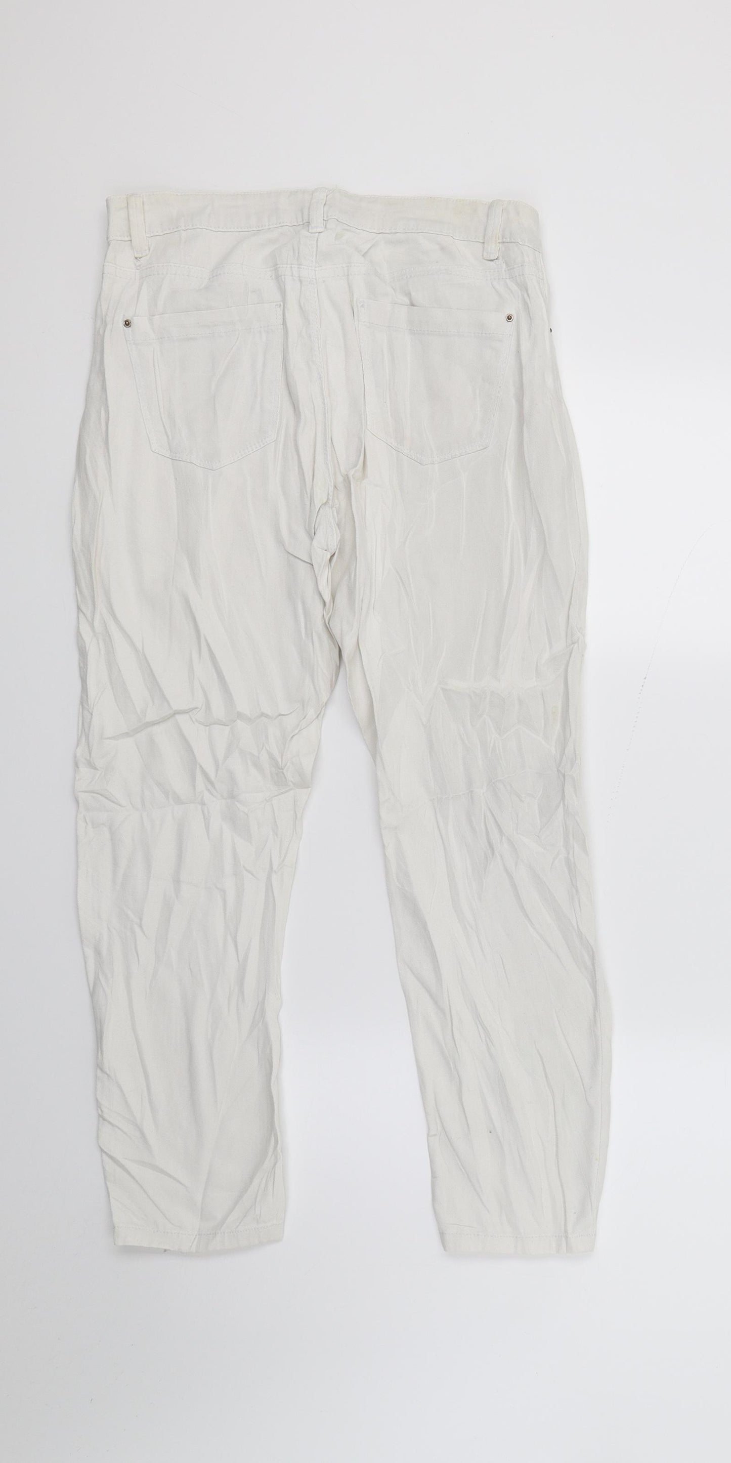 Top shop Womens White  Denim Cropped Jeans Size 28 in L20 in