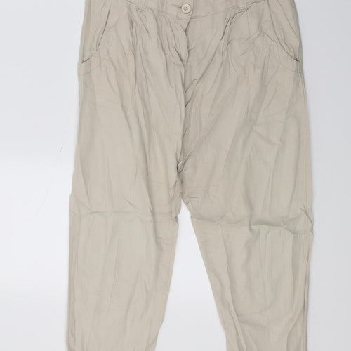 Evie Womens Beige   Cropped Trousers Size 8 L20 in