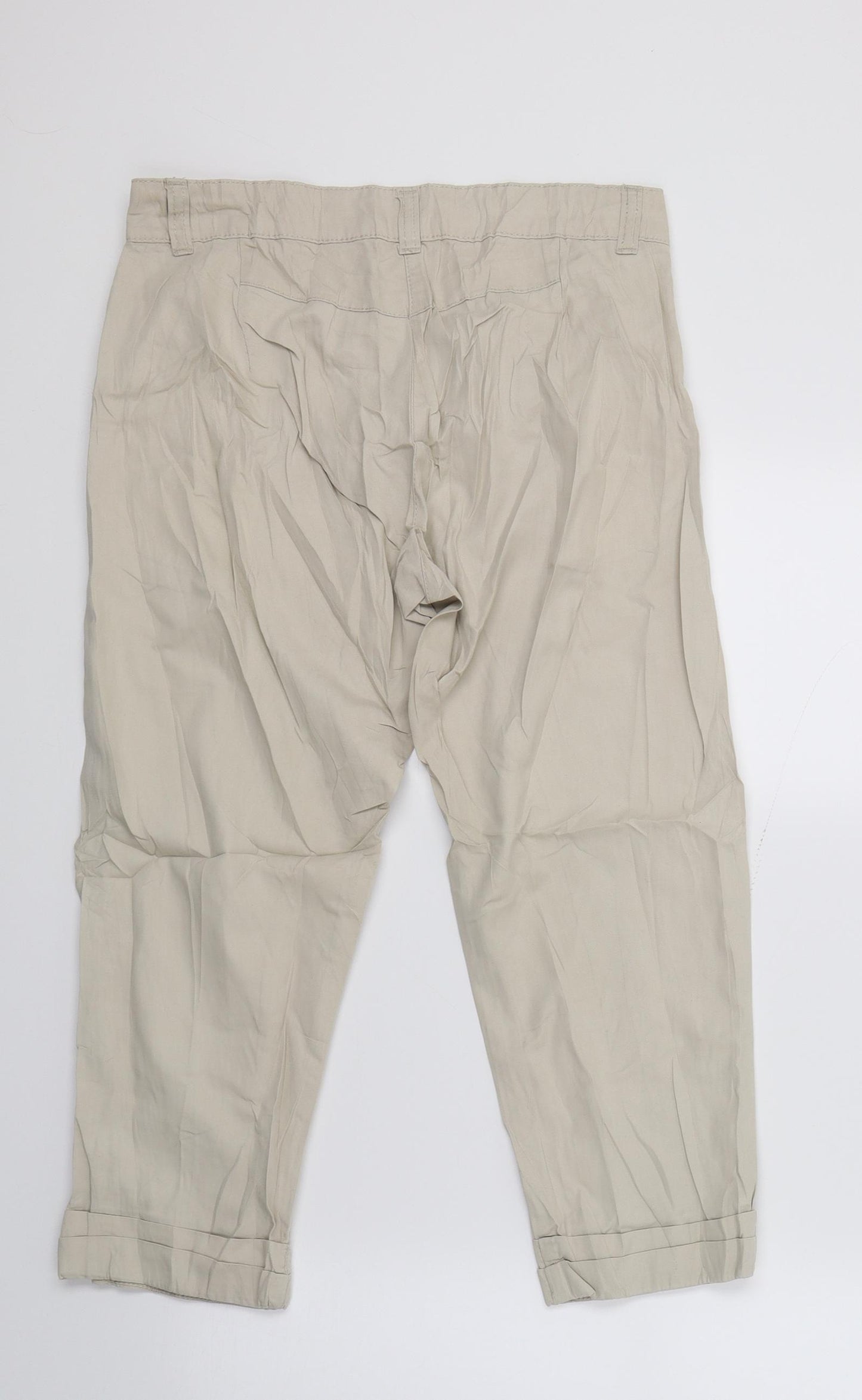 Evie Womens Beige   Cropped Trousers Size 8 L20 in