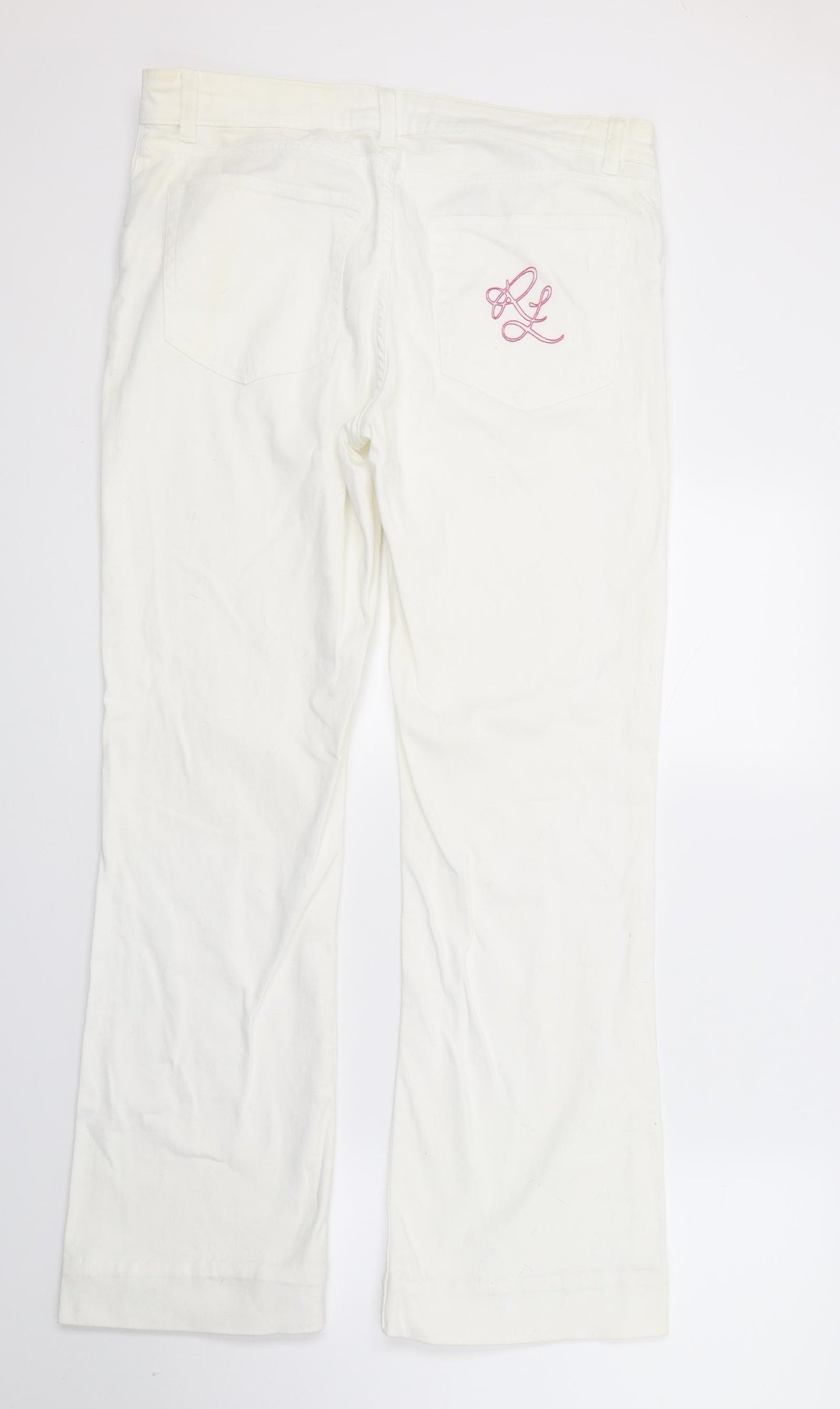 Polo Ralph Lauren Womens White  Denim Bootcut Jeans Size 32 in L27 in