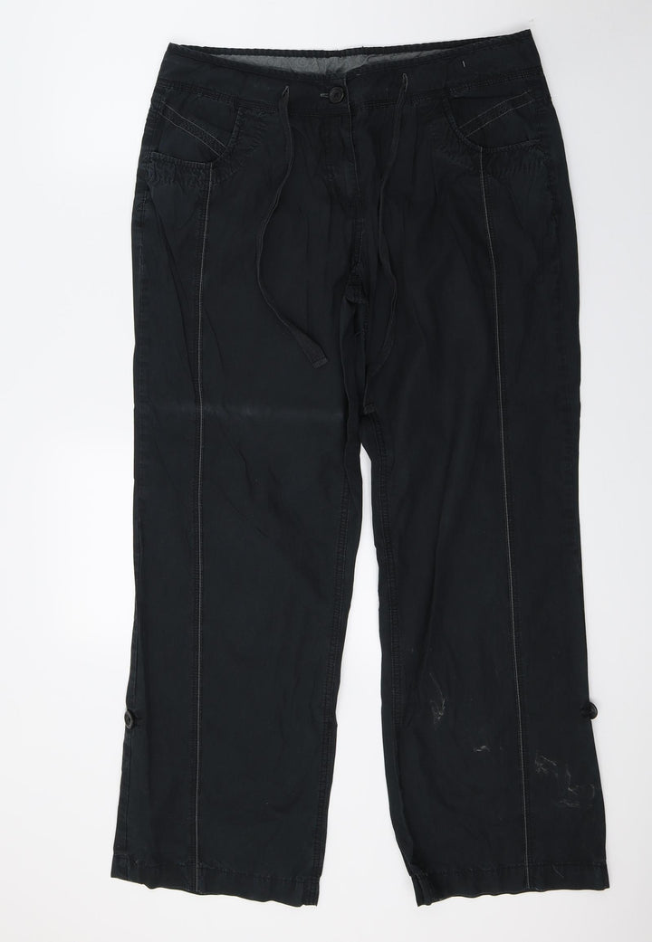 Dorothy Perkins Womens Black Trousers Size 14 L28 in