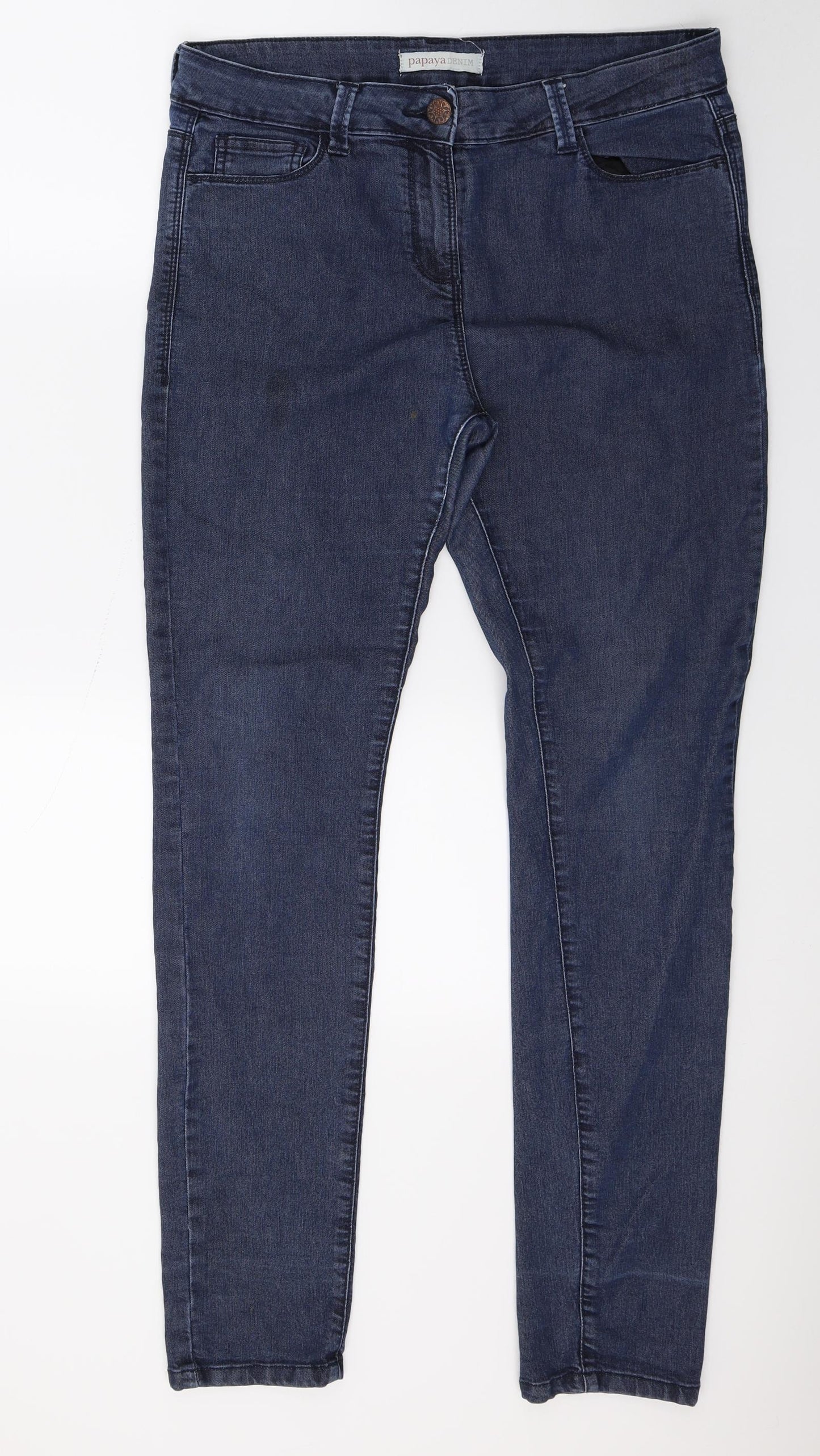 Papaya Womens Blue  Denim Skinny Jeans Size 14 L28 in