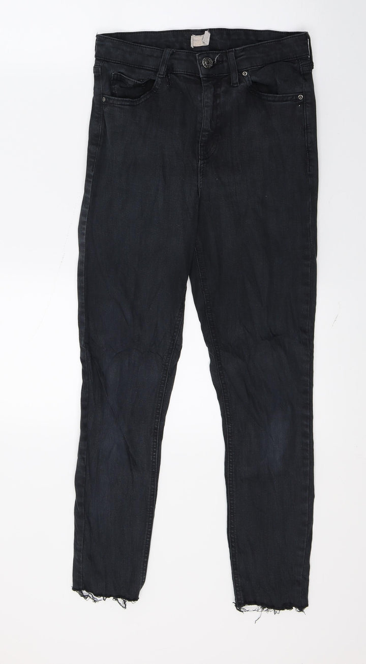 Topshop Womens Black Denim Skinny Jeans Size 27 in L23 in