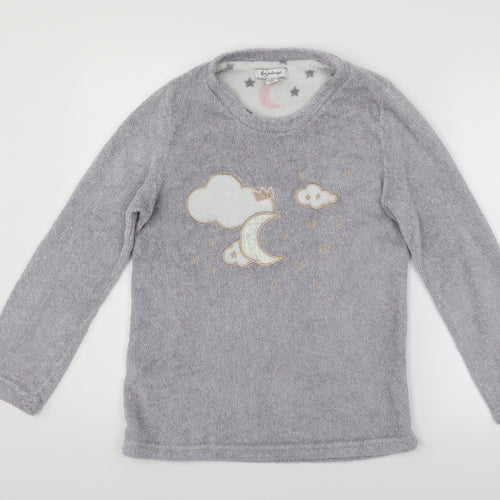 LOVE TO LOUNGE Womens Grey Solid  Top Pyjama Top Size XS