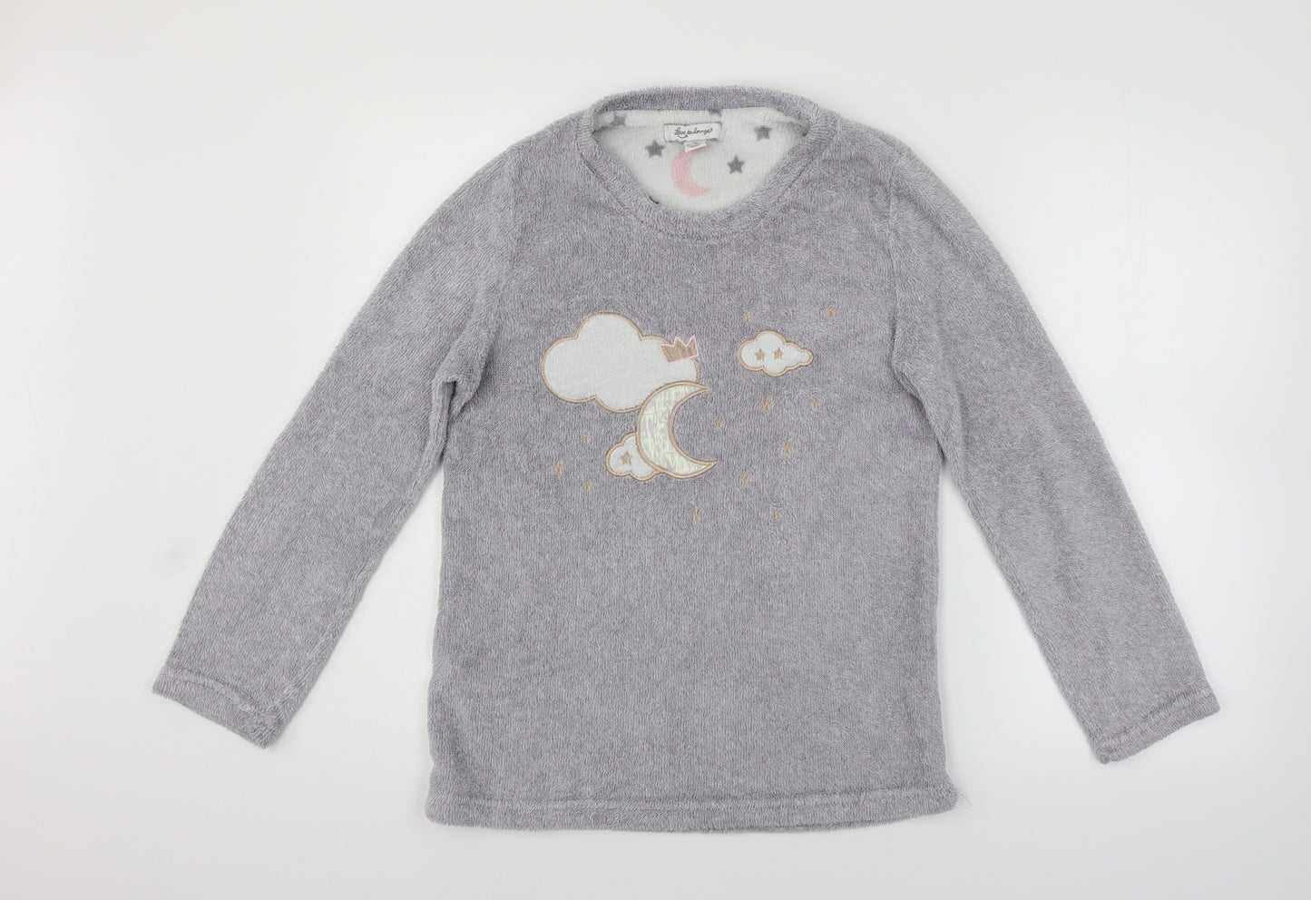 LOVE TO LOUNGE Womens Grey Solid  Top Pyjama Top Size XS
