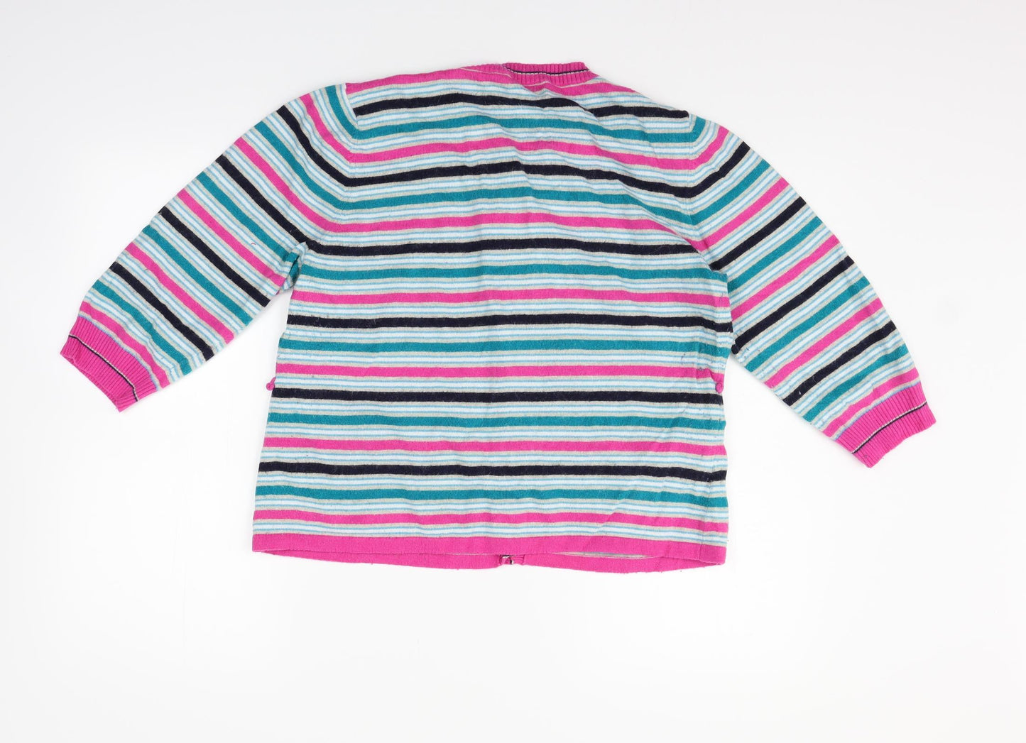 county casual Womens Multicoloured Striped  Cardigan Jumper Size XL