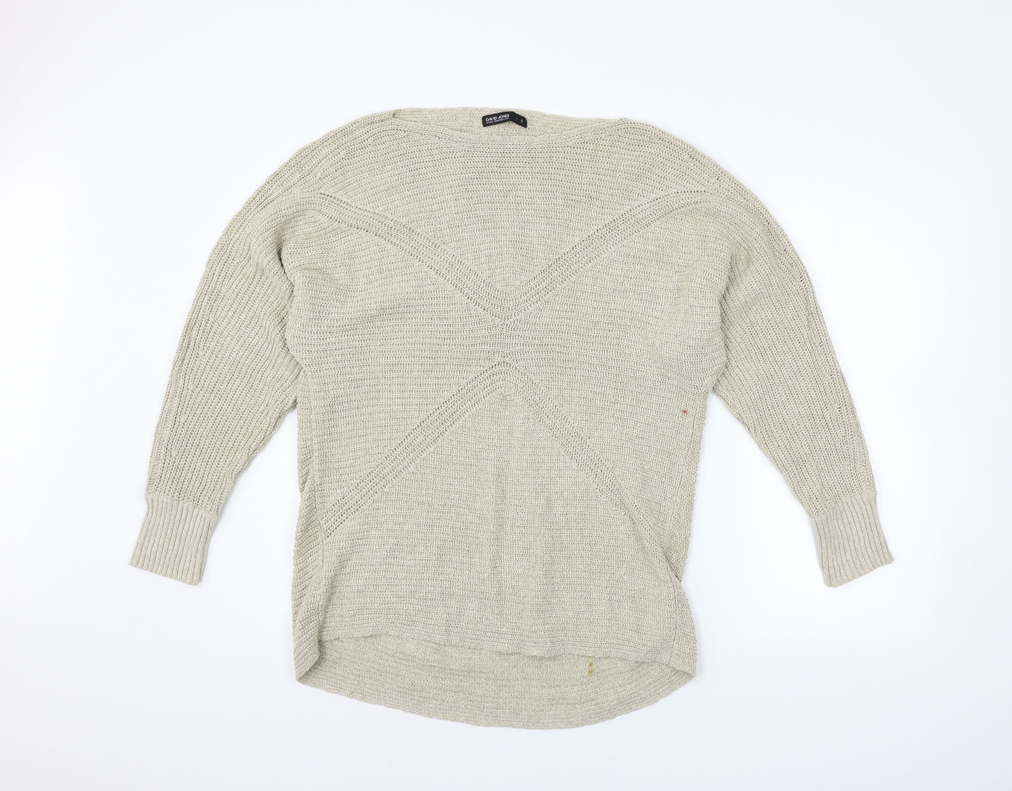 David Jones Womens Beige   Henley Jumper Size S