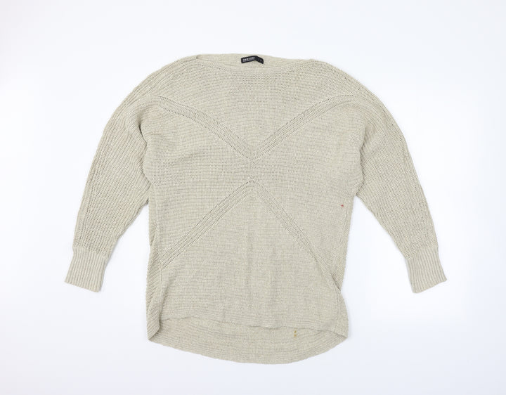 David Jones Womens Beige Henley Jumper Size S