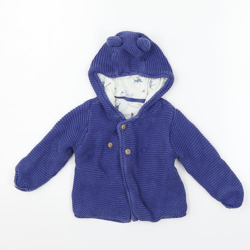 Marks and Spencer Girls Blue   Cardigan Jumper Size 6-9 Months