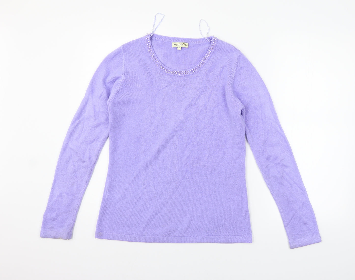 First Avenue Womens Purple   Henley Jumper Size S