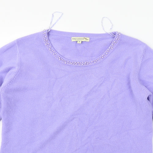 First Avenue Womens Purple   Henley Jumper Size S