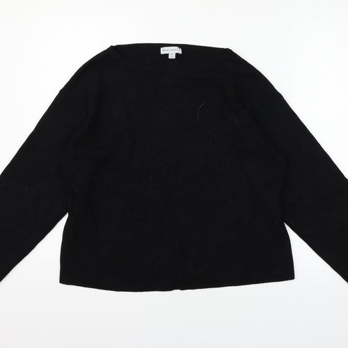 Warehouse Womens Black   Henley Jumper Size 12