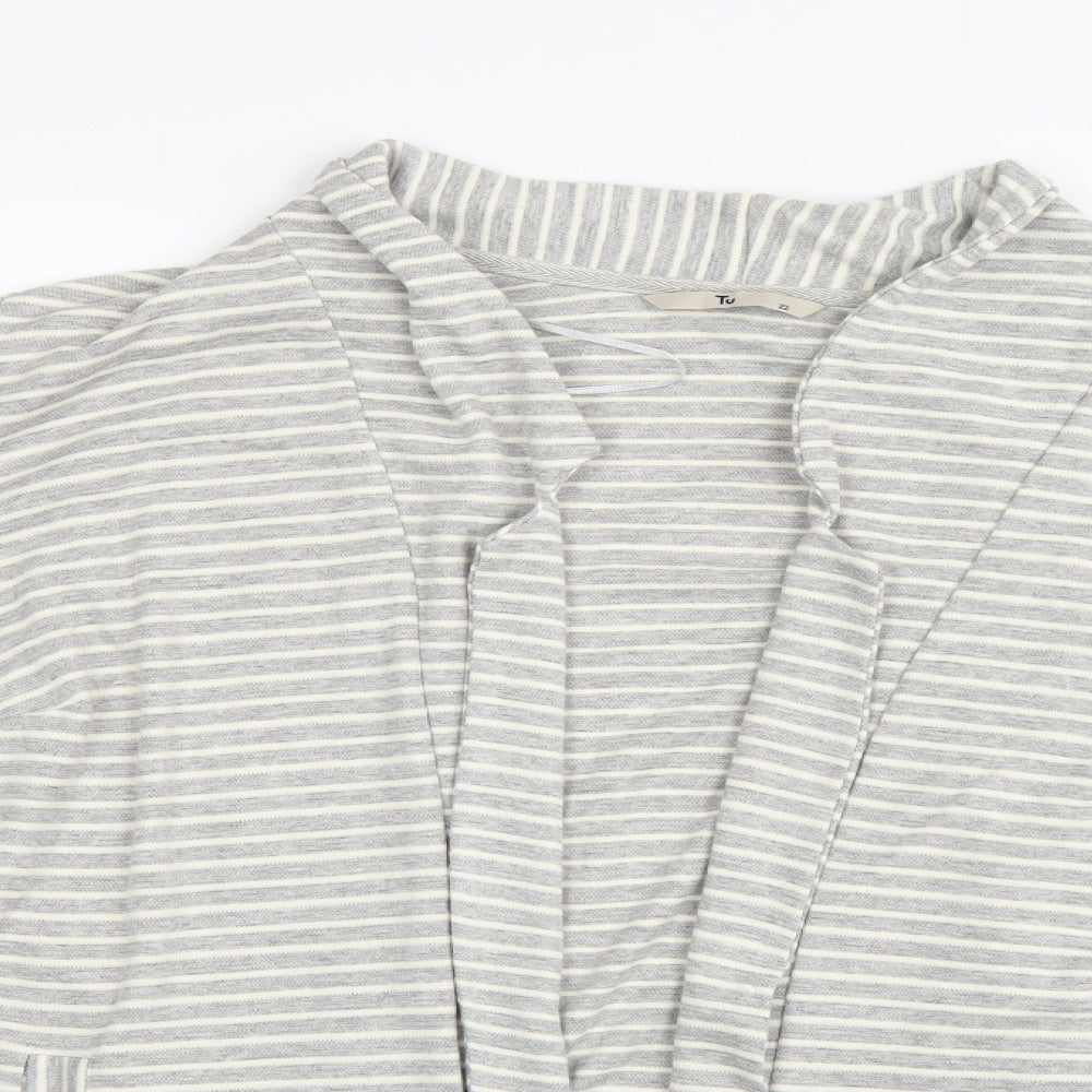TU Womens Grey Striped  Cardigan Jumper Size 22