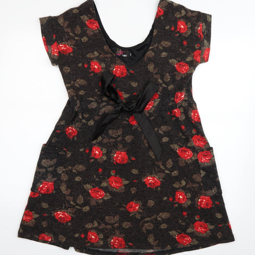Yumi Womens Brown Fair Isle  Skater Dress  Size M