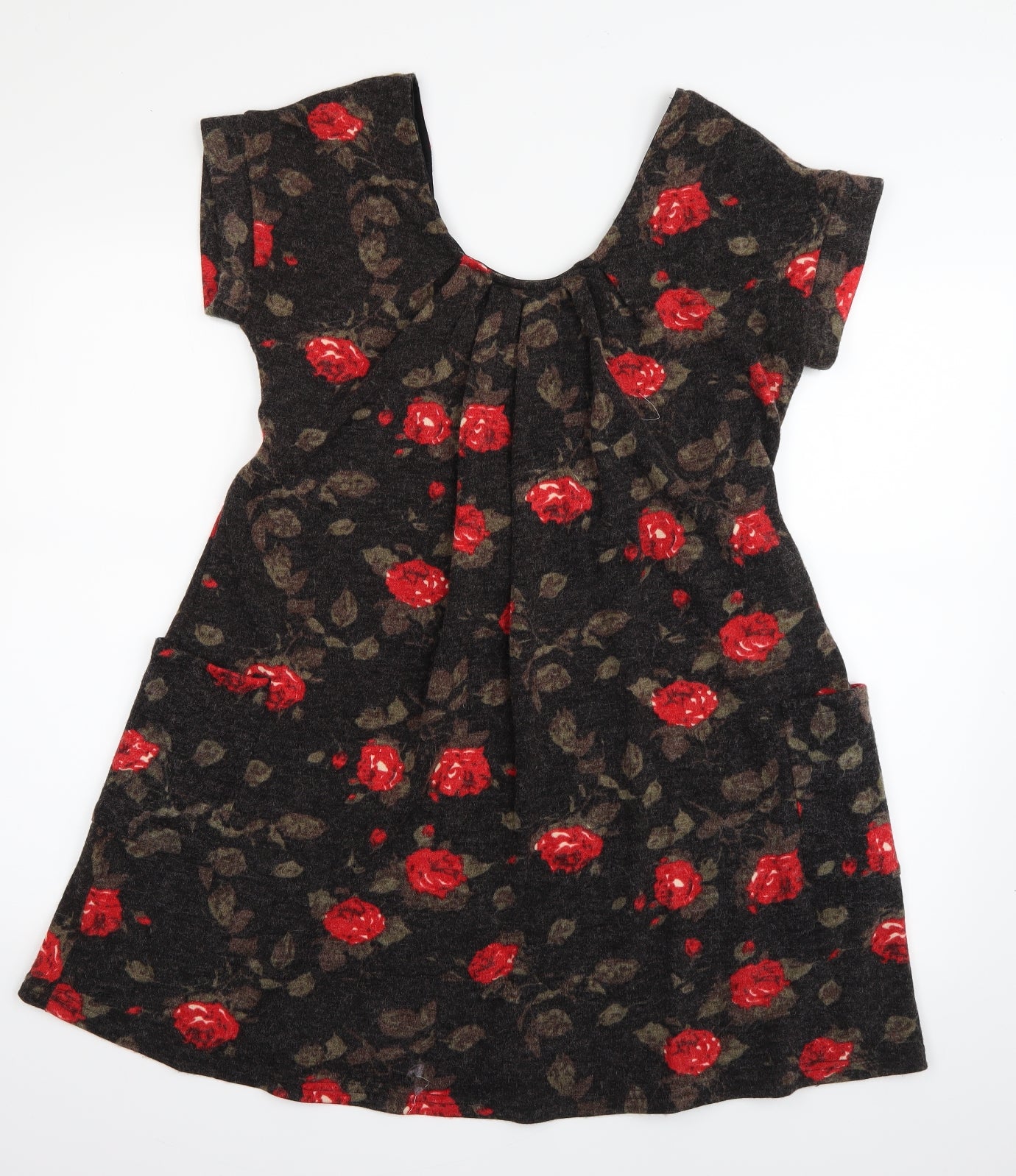 Yumi Womens Brown Fair Isle  Skater Dress  Size M