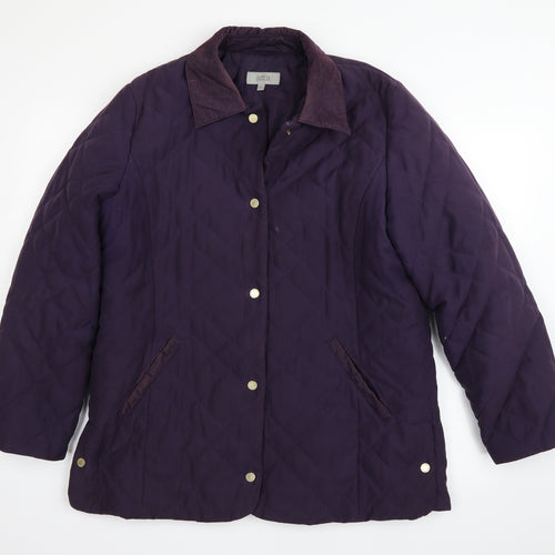 Marks and Spencer Womens Purple   Quilted Coat Size M
