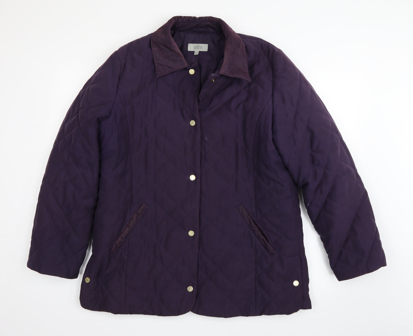 Marks and Spencer Womens Purple   Quilted Coat Size M