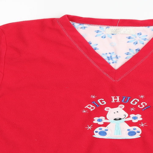 Primark Womens Red Solid  Top Pyjama Set Size M