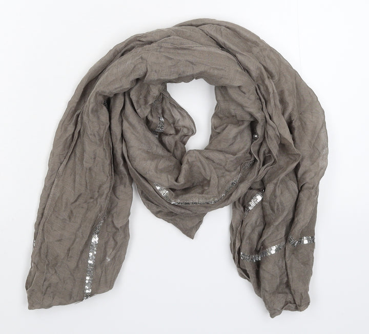 Preworn Womens Grey Striped Knit  Scarf