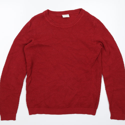 VILA Womens Red  Knit Pullover Jumper Size L