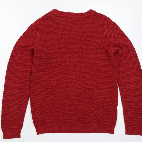 VILA Womens Red  Knit Pullover Jumper Size L