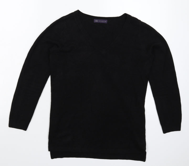Marks and Spencer Girls Black  Knit Pullover Jumper Size 8 Years