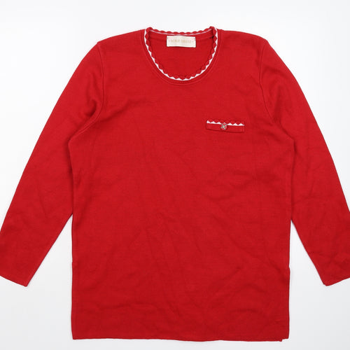 Serge Ohane Womens Red  Knit Pullover Jumper Size L