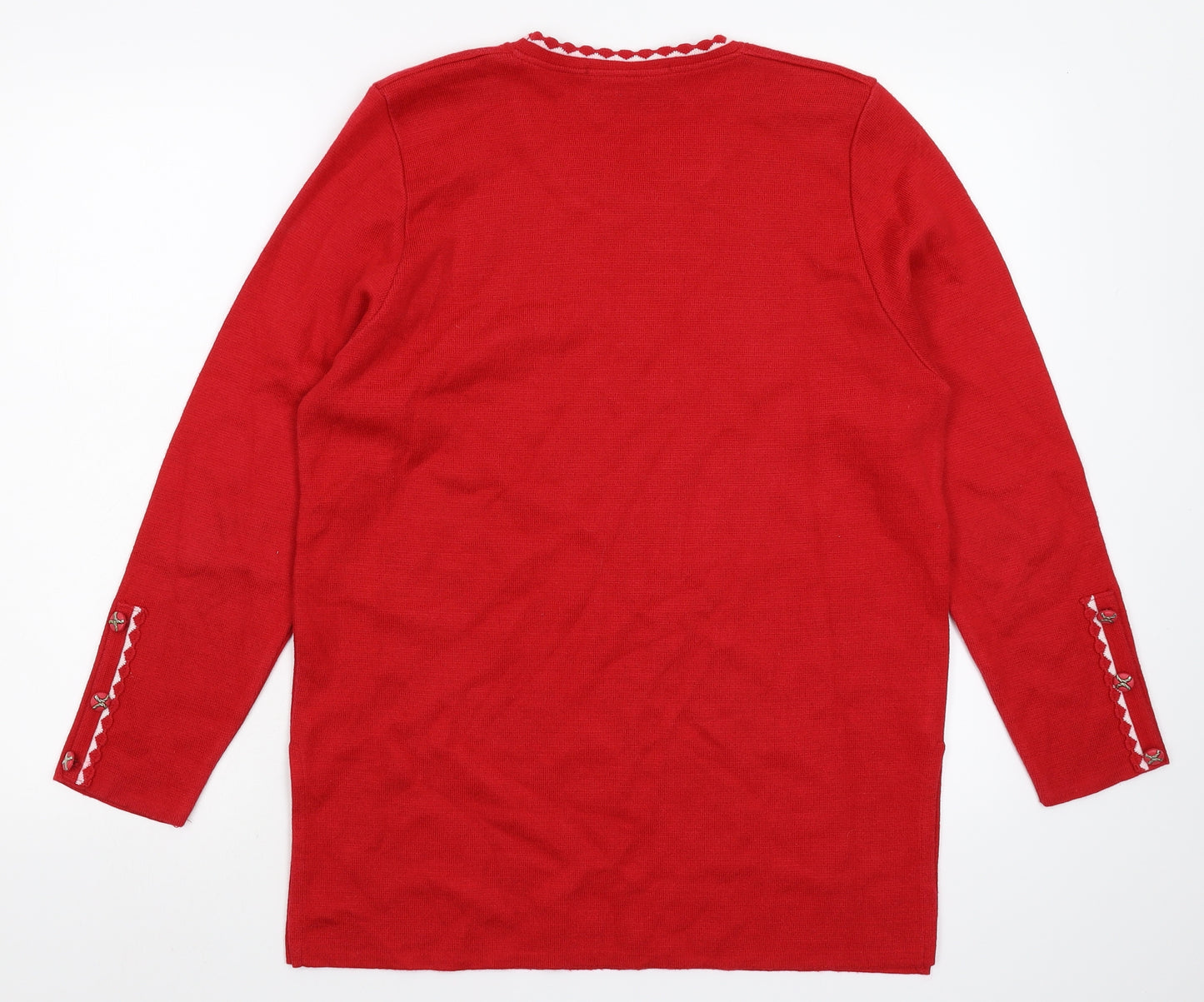 Serge Ohane Womens Red  Knit Pullover Jumper Size L