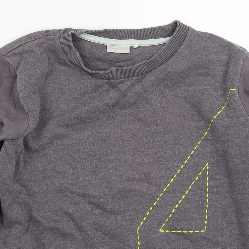 name it Boys Grey   Pullover Sweatshirt Size 9-10 Years