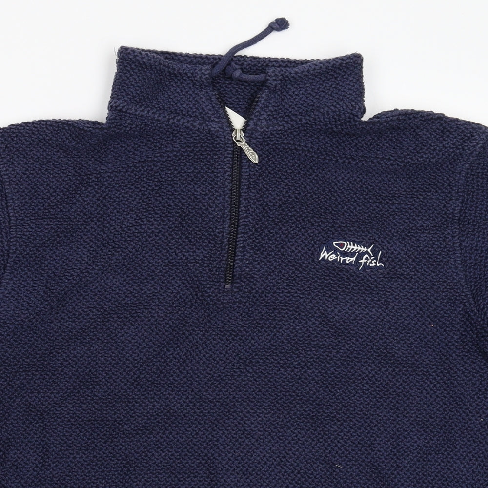 Weird Fish Mens Blue  Knit Pullover Jumper Size M