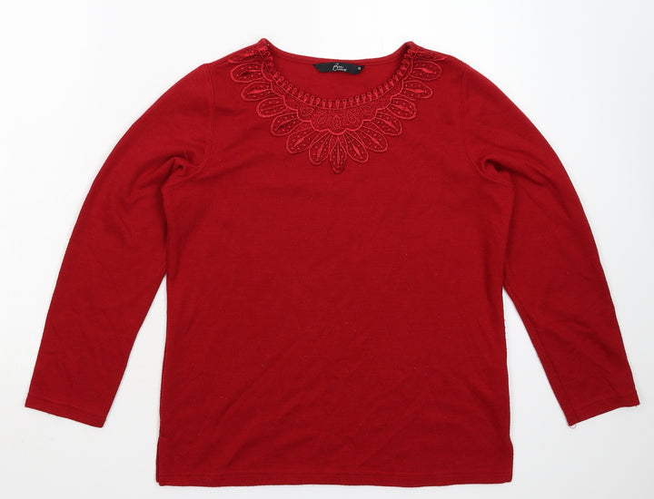 BM Womens Red Pullover Jumper Size XS